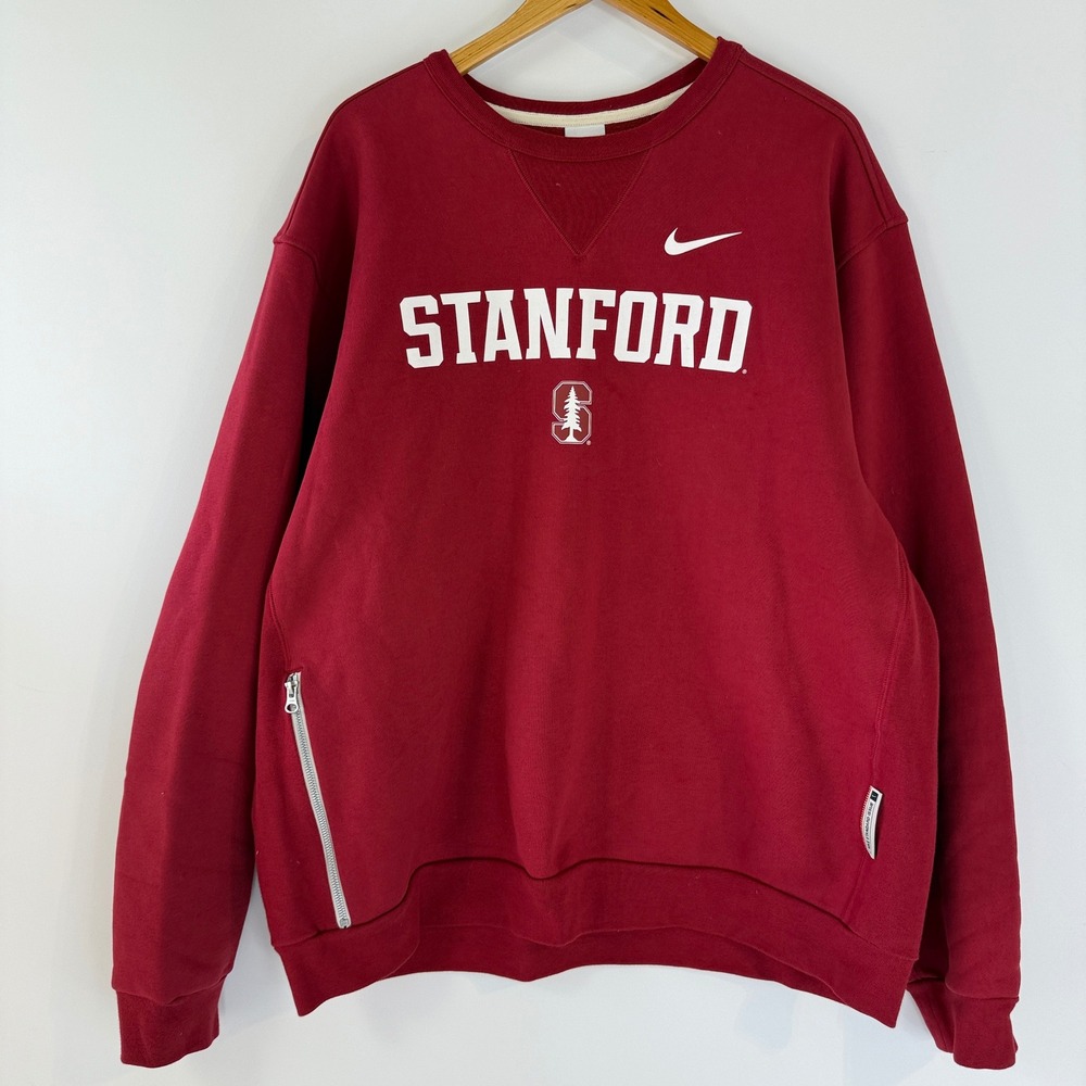 Nike Stanford Sweatshirt Mens XXL Red Standard Issue Zipper Pocket 03BM-69W